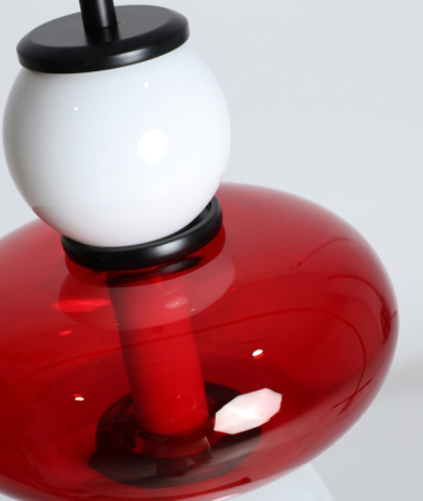 Lampă suspendată cristal alb roșu LARISA – titlu imagine principală [2]