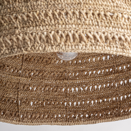Lampa suspendata din fibra naturala impletita abajur semicircular texturat si lumina calda Deffe 67x67x42 cm [5]