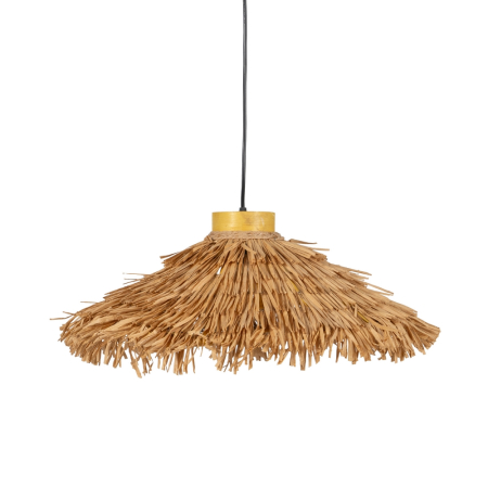 Lustre, Lampi suspendate - Lampă suspendată din franjuri de rafie naturală, formă de umbrelă