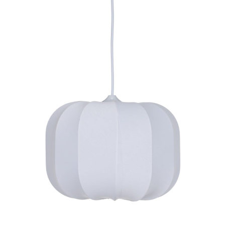 Lampă suspendată din material textil alb cu profil compact