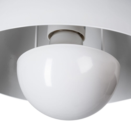 Lampa suspendată din metal alb cu cupolă emisferică și sferă reflectoare – compactă [3]