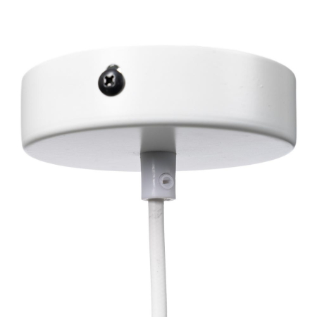 Lampa suspendată din metal alb cu cupolă emisferică și sferă reflectoare – compactă [4]