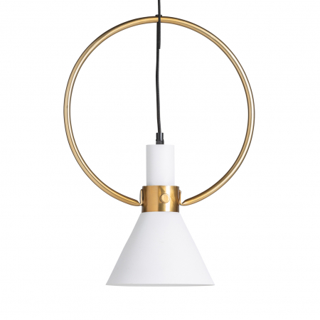 Lustre, Lampi suspendate - Lampa suspendata Art Deco fier alb auriu|Lampi elegante