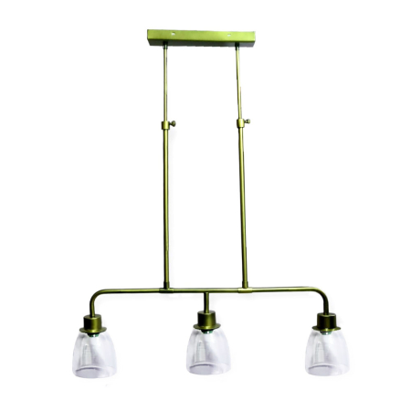 Lustre, Lampi suspendate - Lampă suspendată sticlă transparentă metal auriu vintage