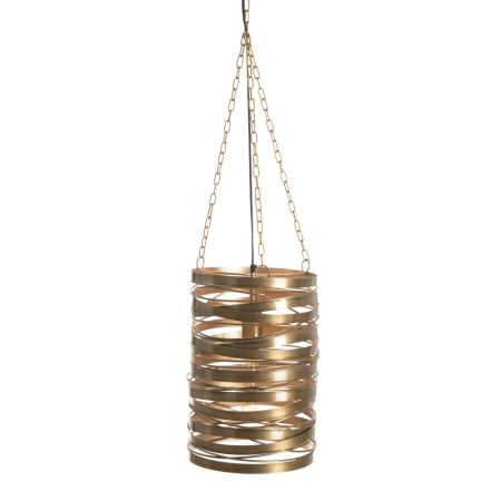 Lustre, Lampi suspendate - Lampă suspendată din metal auriu cu benzi răsucite