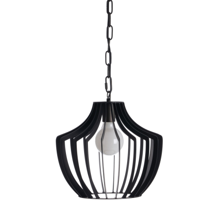 Lustre, Lampi suspendate - Lampă suspendată din metal negru cu lamele curbate