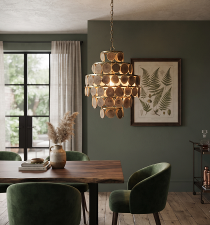 Lustre, Lampi suspendate - Lustra Metalica si Lemn CreativDeco - Design Modern Natural