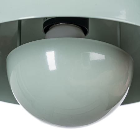 Lampa suspendată din metal verde deschis cu cupolă emisferică și sferă reflectoare – pastel [2]