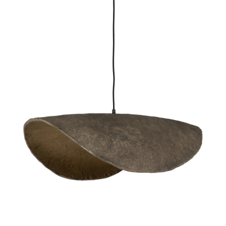 Lustre, Lampi suspendate - Lampă suspendată din papier-mache auriu antichizat, formă de scoică