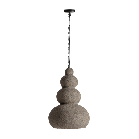 Japandi - Lampă suspendată din papier-mâché și beton gri