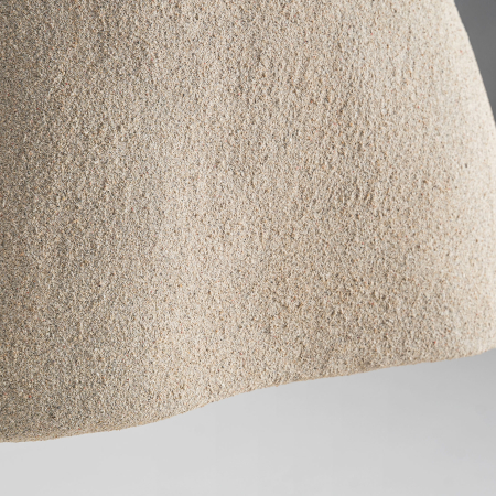 Lampa suspendata din rasina crem cu silueta organica finisaj texturat si varf impletit Liessel 95x65x48 cm [2]