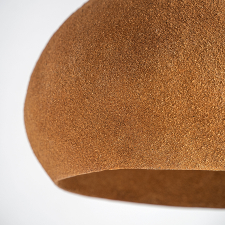 Lampa suspendata din rasina teracota cu textura nisipoasa si varf impletit boho chic Swolgen 60x60x63 cm [3]