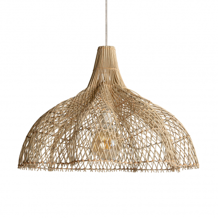 Lustre, Lampi suspendate - Lampa suspendata ratan si fier|Iluminat contemporan natural
