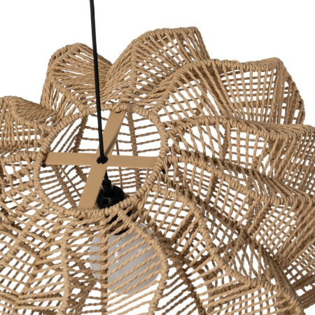 Lampa suspendată din sfoară de hârtie naturală cu formă ovală sculpturală [1]