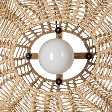Lampa suspendată din sfoară de hârtie naturală cu formă ovală sculpturală [3]