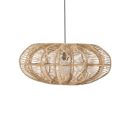 Lustre, Lampi suspendate - Lampa suspendată din sfoară de hârtie naturală cu formă ovală sculpturală