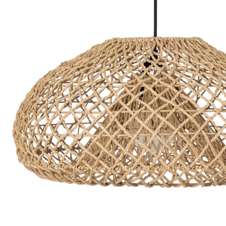 Lampa suspendată din sfoară de hârtie naturală cu împletitură aerisită – abajur diafan [1]
