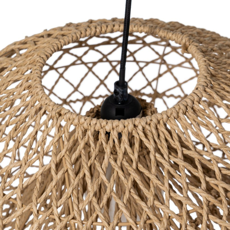 Lampa suspendată din sfoară de hârtie naturală cu împletitură aerisită – abajur diafan [4]