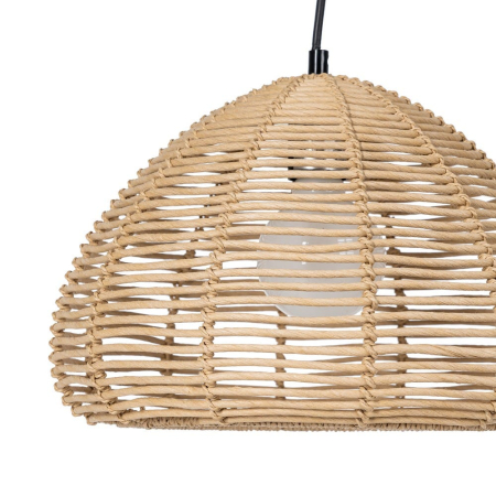 Lampa suspendată din sfoară de hârtie naturală cu împletitură verticală și volum compact [1]