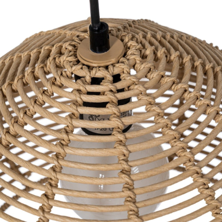 Lampa suspendată din sfoară de hârtie naturală cu împletitură verticală și volum compact [3]