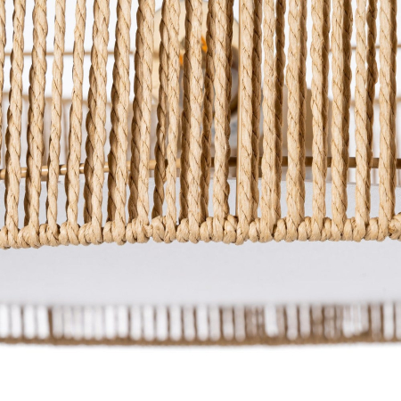 Lampa suspendata din sfoara de hartie naturala cu tambur impletit si difuzor opal – silueta plata [3]