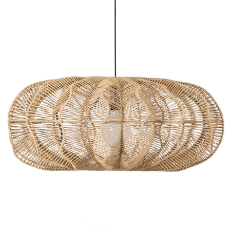 Lustre, Lampi suspendate - Lampa suspendată din sfoară de hârtie naturală formă ovală sculpturală