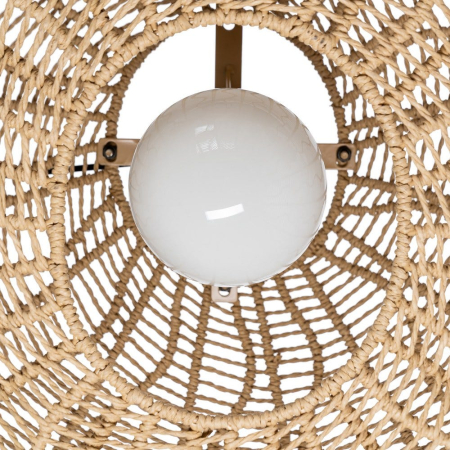 Lampa suspendată din sfoară de hârtie naturală formă ovală sculpturală [2]
