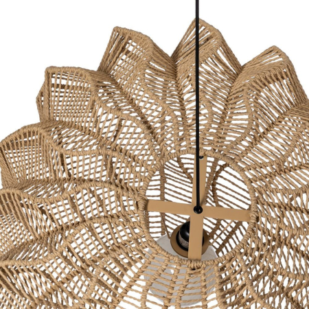 Lampa suspendată din sfoară de hârtie naturală formă ovală sculpturală [1]