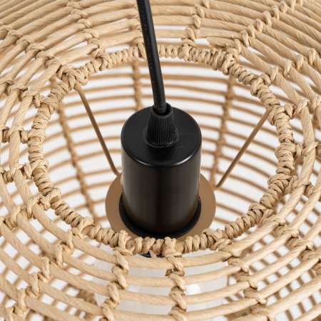 Lampa suspendată din sfoară de hârtie naturală sferică – abajur împletit [5]