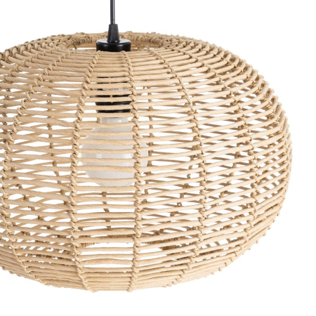 Lampa suspendată din sfoară de hârtie naturală sferică – abajur împletit [1]