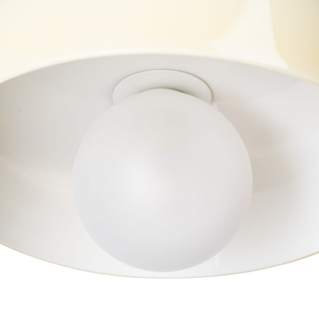 Lampă suspendată galbenă din metal și sticlă disc lucios cu glob satinat [2]