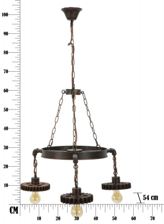 Lampa suspendata, metal, maro vintage, Mauro Ferretti [9]