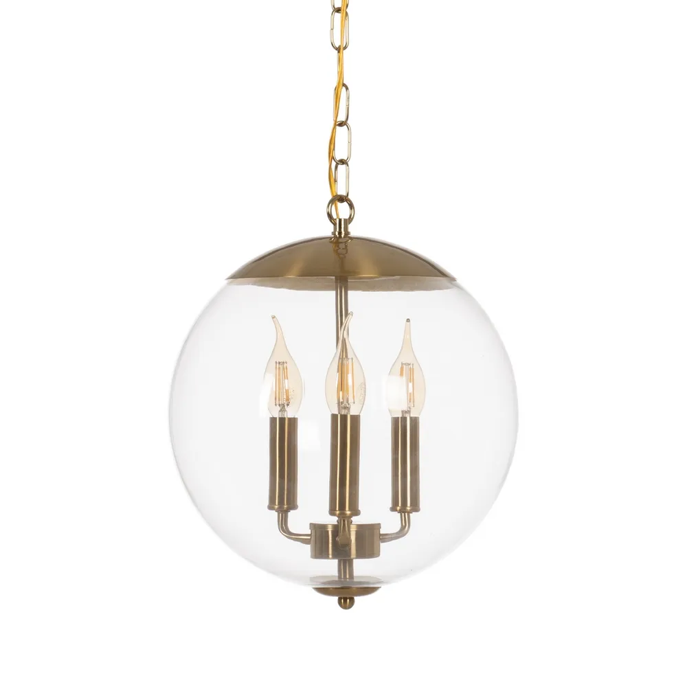 Lustre, Lampi suspendate - Lampa suspendata, metal/sticla, auriu, Ixia