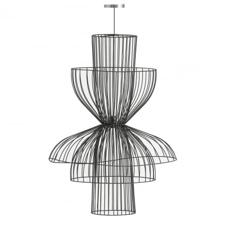 Lampa suspendata Art Deco fier negru|Lustre elegante [1]