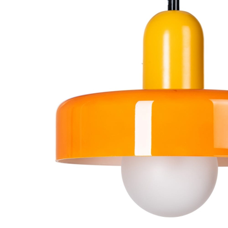 Lampa suspendata portocalie din metal si sticla silueta modern retro – volum compact [1]