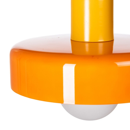 Lampa suspendata portocalie din metal si sticla silueta modern retro – volum compact [4]