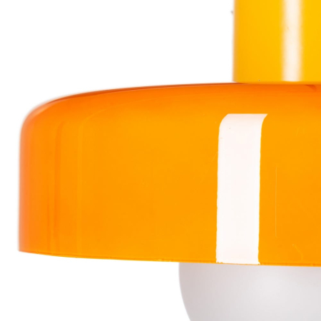 Lampa suspendata portocalie din metal si sticla silueta modern retro – volum compact [2]