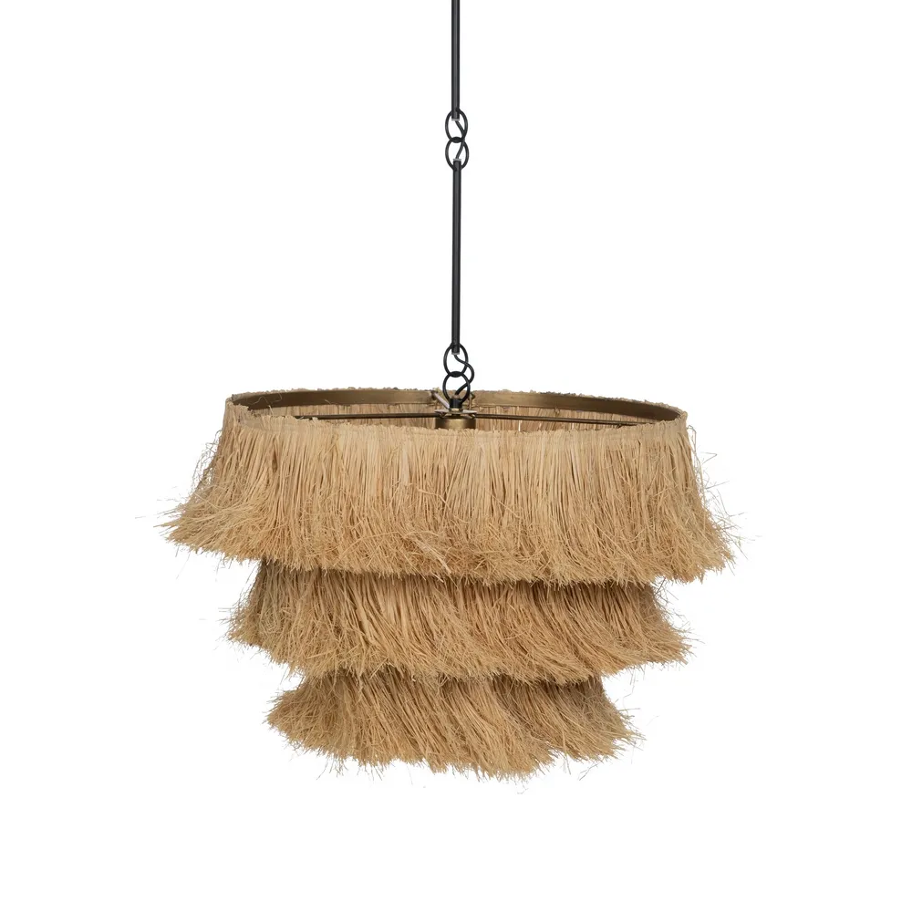 Iluminat in Stil Boho - Lampa suspendata Raffia, rafie naturala - creativdeco.ro