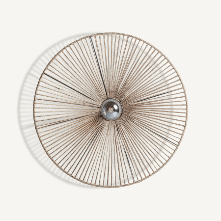 Lustre, Lampi suspendate - Lampă suspendată din rafie naturală cu design circular Jacquard