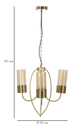Lampa suspendata Versailles, metal/sticla, auriu, Mauro Ferretti [2]
