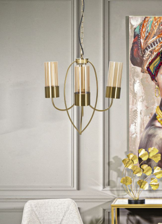 Lampa suspendata Versailles, metal/sticla, auriu, Mauro Ferretti [1]