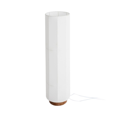 Lampa de podea, Lampadare - Lampadar alb cu structură din lemn
