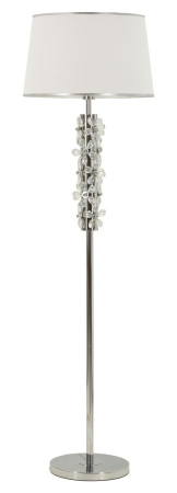Iluminat in Stil Glam - Lampadar floare gri metalizat decorativă abajur alb