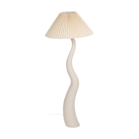 Lampa de podea, Lampadare - Lampadar decorativ ceramic abajur plisat bej Ixia
