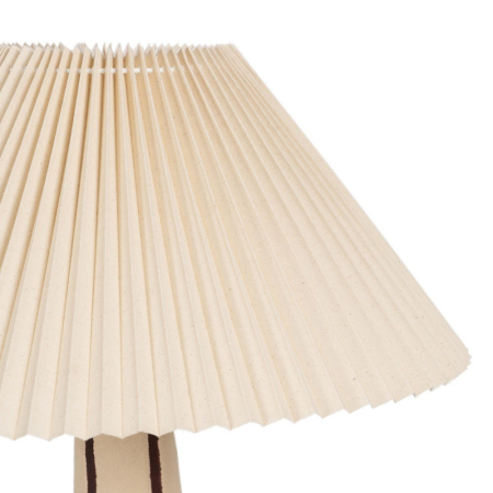 Lampadar decorativ ceramic dungi maro abajur plisat crem Ixia [2]