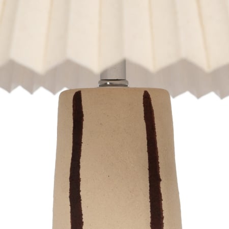 Lampadar decorativ ceramic dungi maro abajur plisat crem Ixia [4]