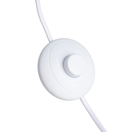 Lampadar din ceramică portocaliu – abajur textil cilindric și bază albă cu dungi fine [6]