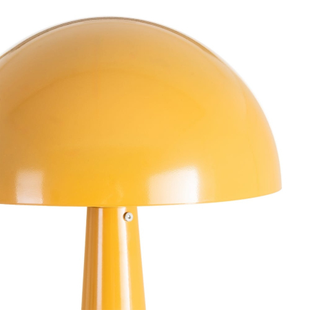 Lampadar din metal galben lucios – abajur emisferic și bază conică înaltă [1]