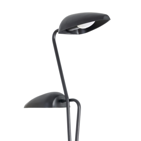 Lampadar din metal negru cu două brațe asimetrice și bază rotundă – imagine principală cu brațe la înălțimi diferite [3]