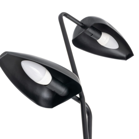 Lampadar din metal negru cu două brațe asimetrice și bază rotundă – imagine principală cu brațe la înălțimi diferite [2]